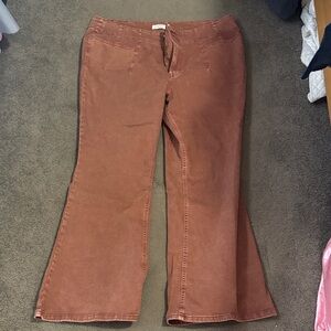 Maurices M Jeans High Rise Flare in Warm Pink/brown